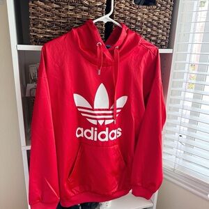 Adidas Red Hoodie with White Logo